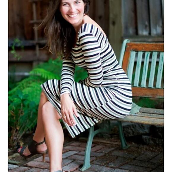 Anthropologie Dolan Prita Striped Midi Dress Deep Scoop Back Backless Size XS - Picture 7 of 7